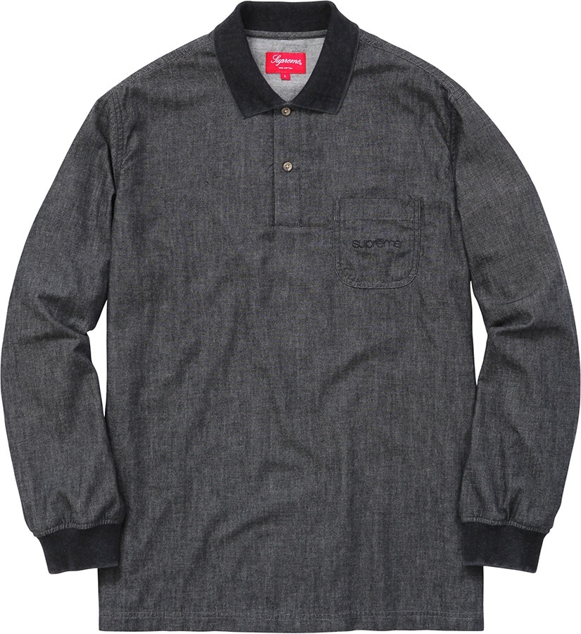 Denim L/S Polo view 2
